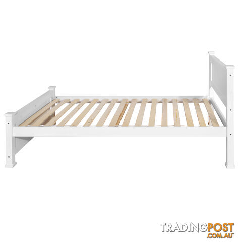 Wooden Bed Frame Pine Wood King Single White