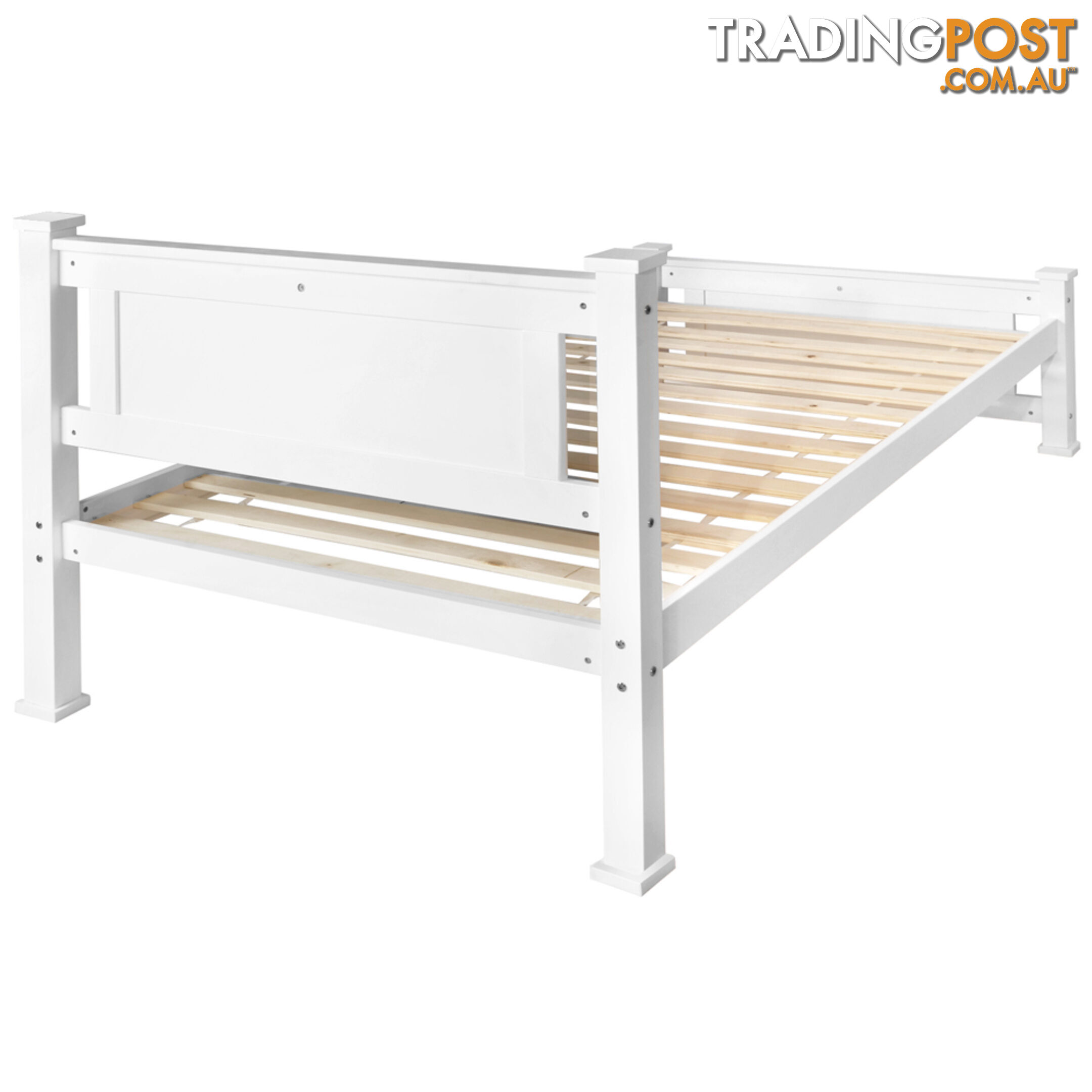 Wooden Bed Frame Pine Wood King Single White