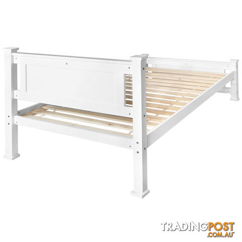 Wooden Bed Frame Pine Wood King Single White