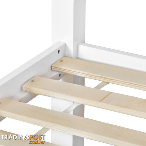 Wooden Bed Frame Pine Wood King Single White