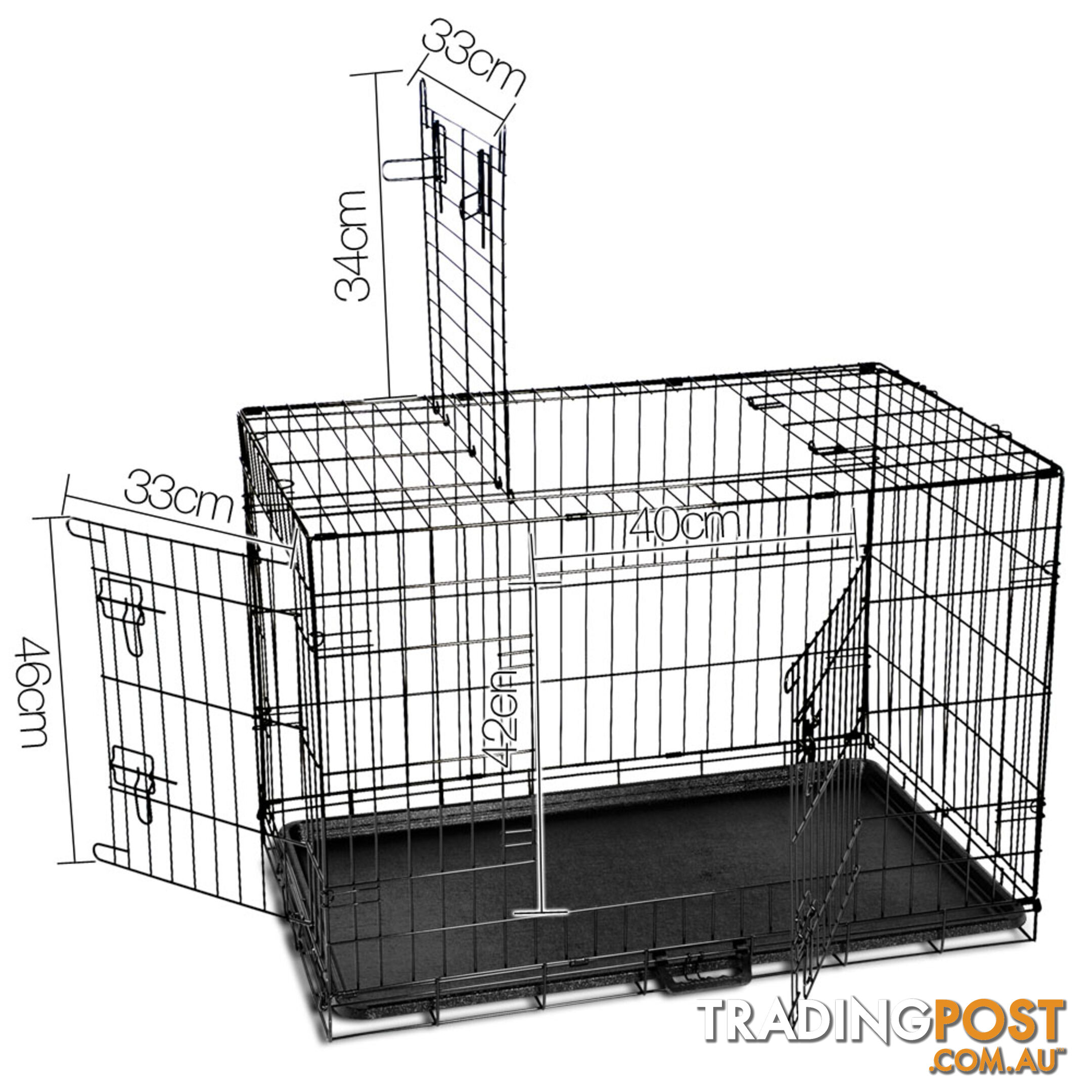 Metal Collapsible Dog Cage 36IN