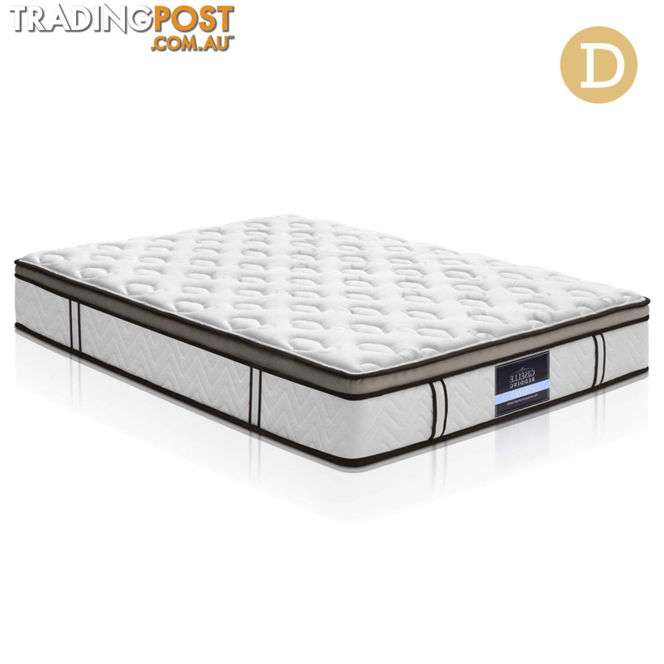 Natural Latex Euro Top Mattress Pocket Spring Back Support Foam Bed Double Size