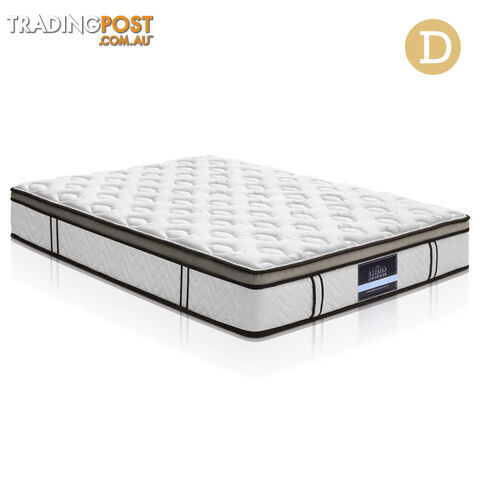 Natural Latex Euro Top Mattress Pocket Spring Back Support Foam Bed Double Size