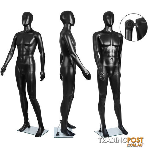 Full Body Male Mannequin Cloth Display Tailor Dressmaker Black 186cm - photo 5 of 8