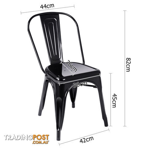 Set of 4 Replica Tolix Dining Metal Chair Gloss Black