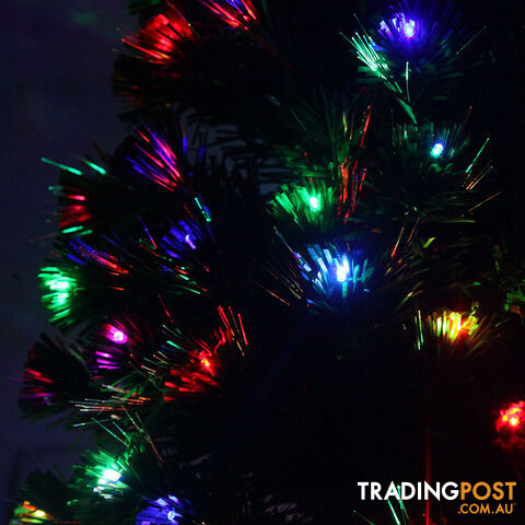 7FT Christmas Tree 260 LED Lights 2.1M Fabric Optic Xmas Home Decoration Green