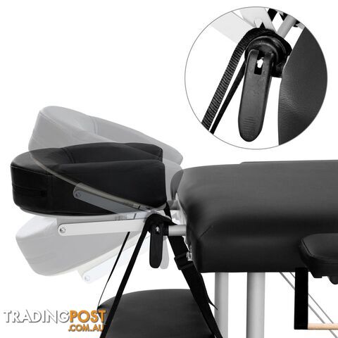 Portable Aluminium 3 Fold Massage Table Beauty Chair Bed Treatment Black 75cm