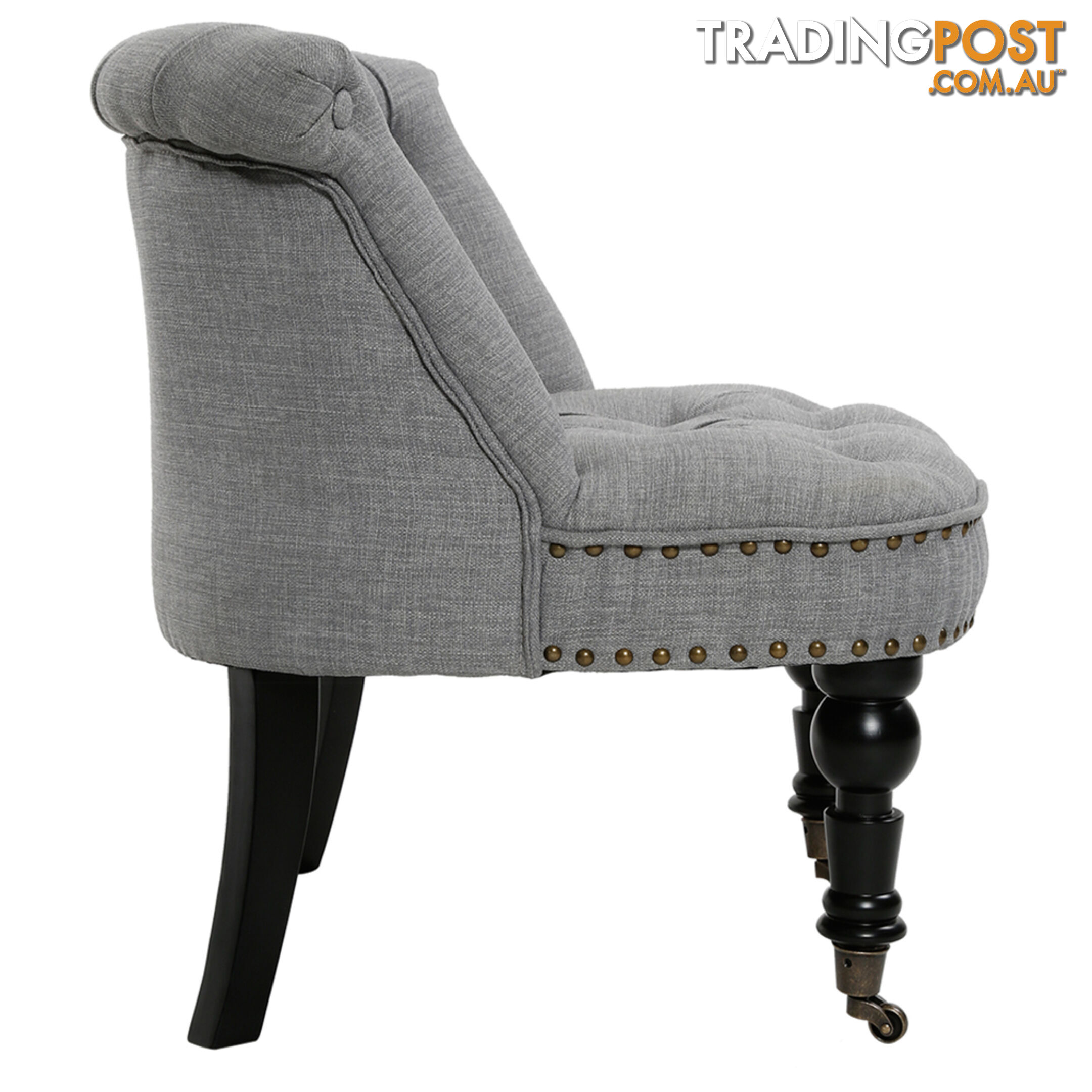 Lorraine Chair French Provincial Linen Fabric Sofa Ash Grey