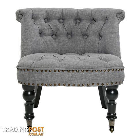 Lorraine Chair French Provincial Linen Fabric Sofa Ash Grey