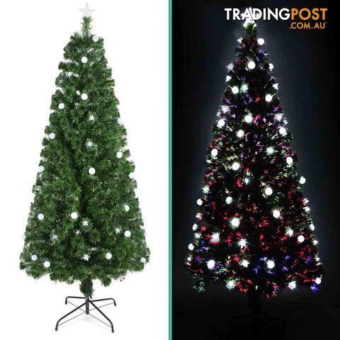 7FT Christmas Tree LED Lights 2.1M Fabric Optic Xmas Home Decoration Green - photo 5 of 12