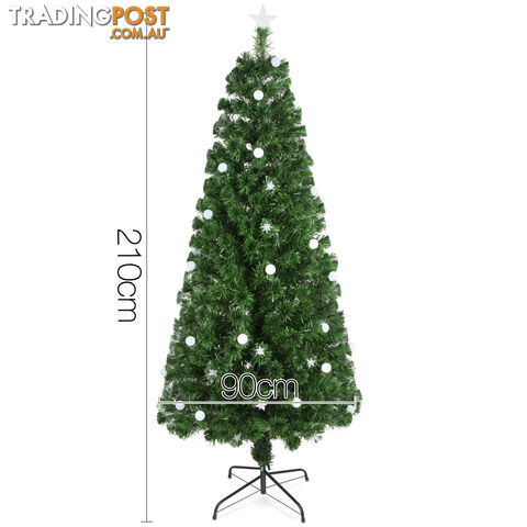 7FT Christmas Tree LED Lights 2.1M Fabric Optic Xmas Home Decoration Green - photo 2 of 12