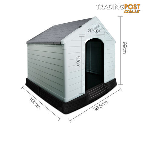 99CM Weatherproof Plastic Dog Kennel Pet Puppy Outdoor Indoor Garden Dog House - photo 2 of 12