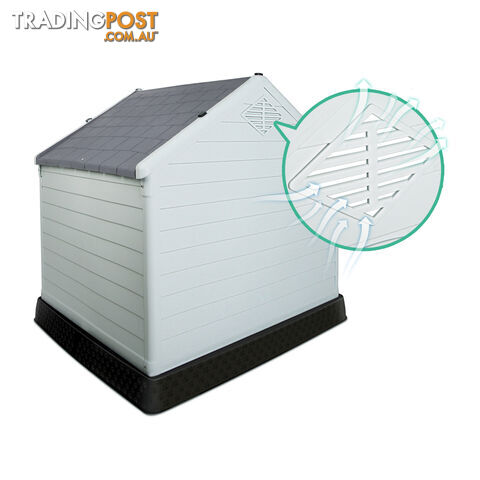 99CM Weatherproof Plastic Dog Kennel Pet Puppy Outdoor Indoor Garden Dog House - photo 4 of 12