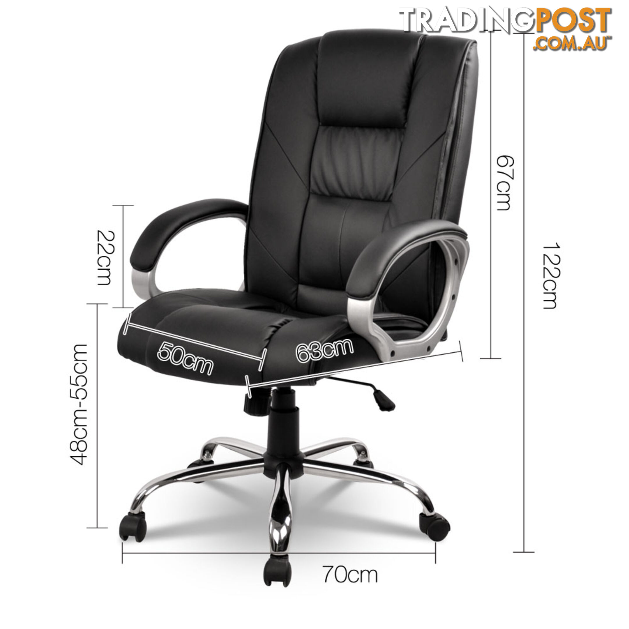 Executive PU Leather High Back Office Computer Chair Black