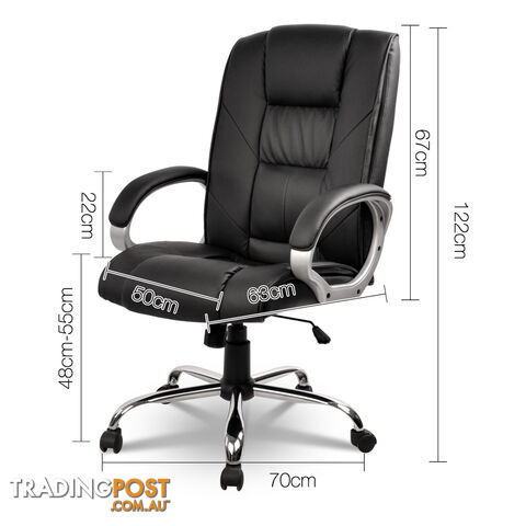 Executive PU Leather High Back Office Computer Chair Black