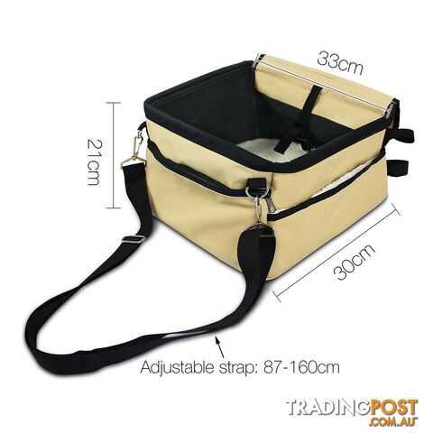 Adjustable Pet Car Carrier Dog Cat Puppy Booster Seat Travel Bag Soft Cage Beige - photo 2 of 9