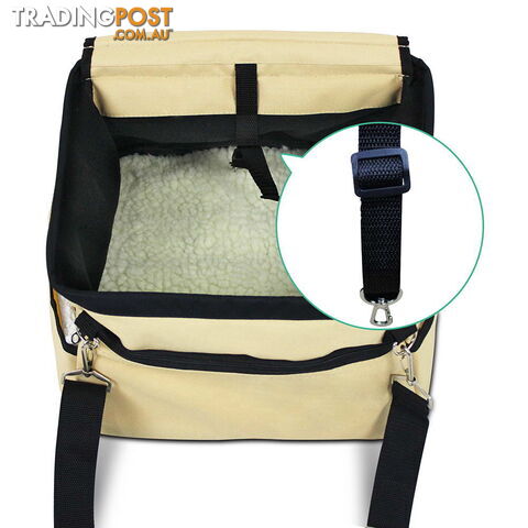 Adjustable Pet Car Carrier Dog Cat Puppy Booster Seat Travel Bag Soft Cage Beige - photo 5 of 9