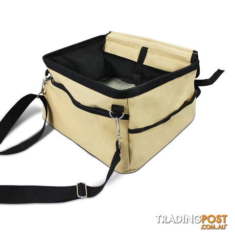Adjustable Pet Car Carrier Dog Cat Puppy Booster Seat Travel Bag Soft Cage Beige - photo 3 of 9