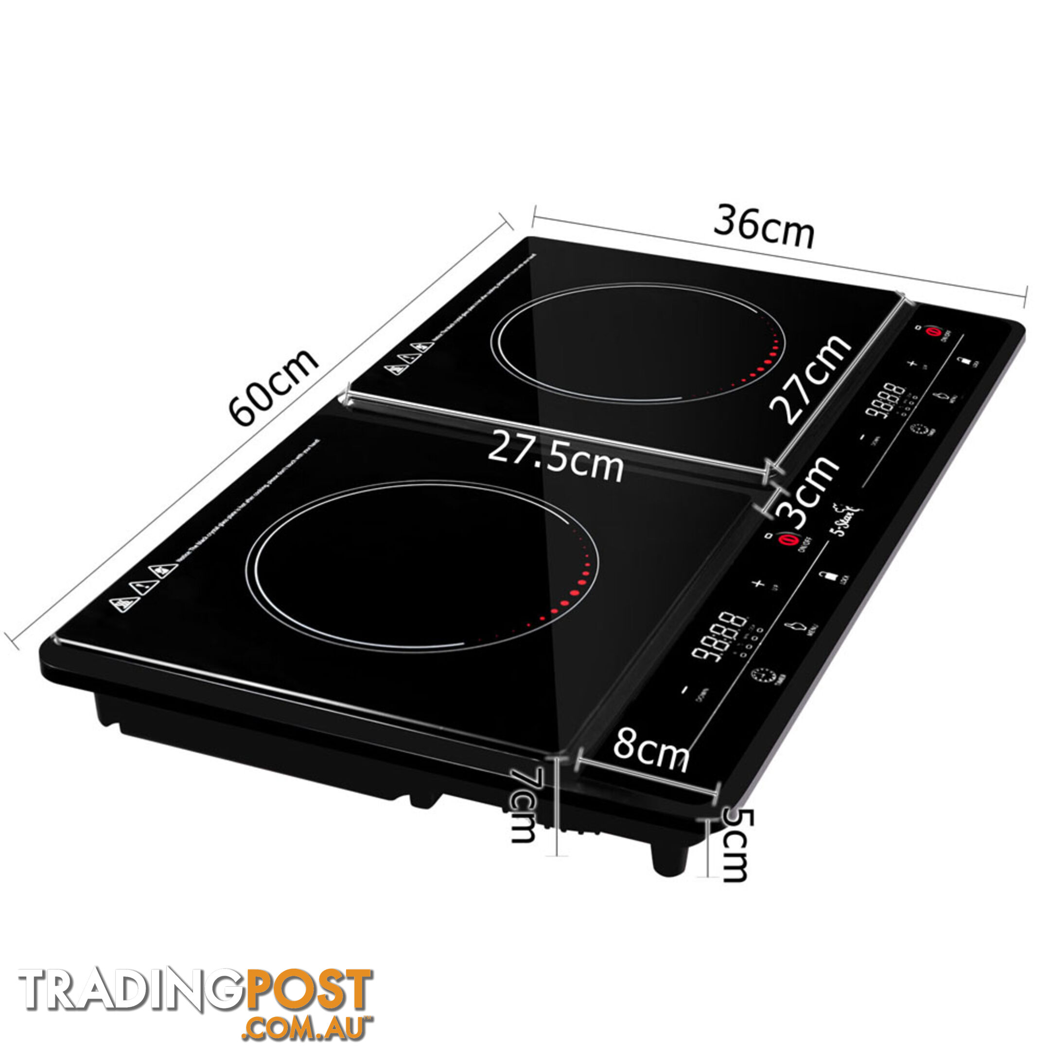Portable Electric Induction Cooktop Kitchen Stove Ceramic Hot Plate Double