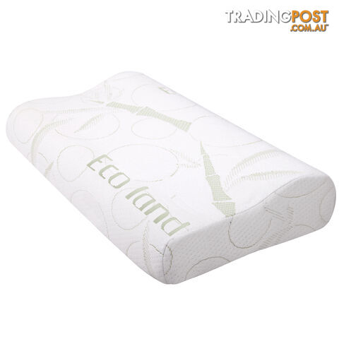 2 x Contour Memory Foam Pillow Eco-Friendly Bamboo Fabric Cover 50 x 30 cm