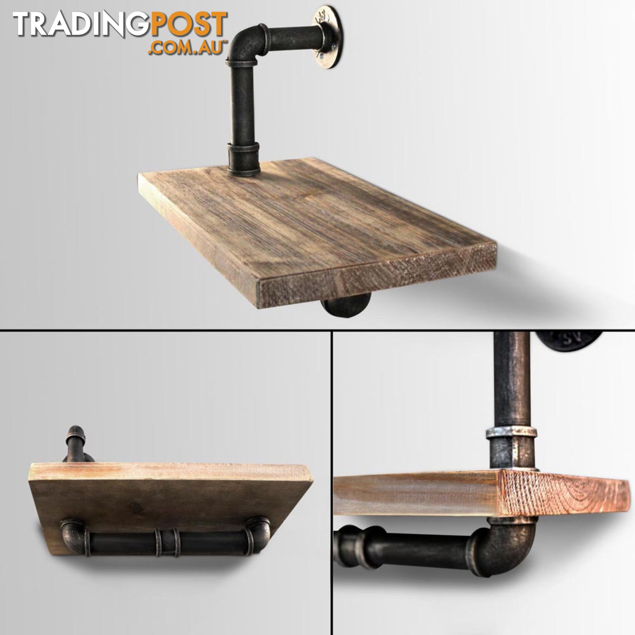 Rustic Industrial DIY Floating Pipe Shelf