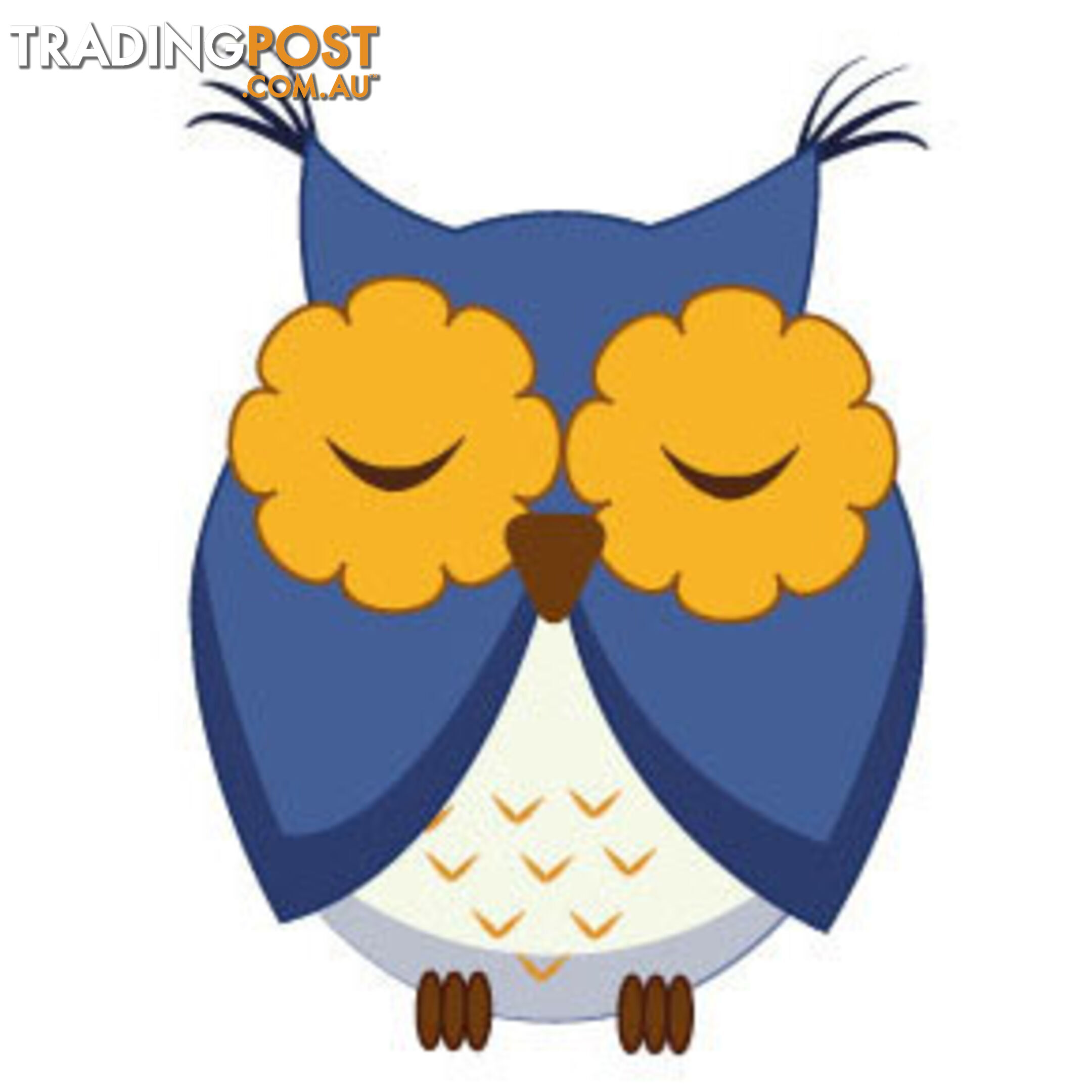 Cute blue owl Wall Sticker - Totally Movable