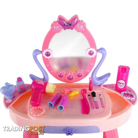 28 Piece Pretend Girls Kids Dressing Table Make Up Beauty Vanity Desk Toy Set