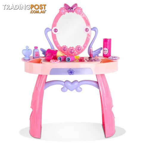 28 Piece Pretend Girls Kids Dressing Table Make Up Beauty Vanity Desk Toy Set