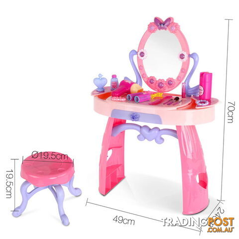 28 Piece Pretend Girls Kids Dressing Table Make Up Beauty Vanity Desk Toy Set