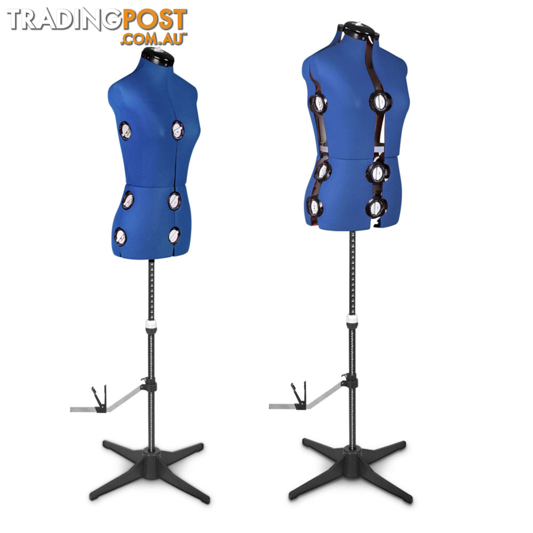 Size 8 - 14 Adjustable Dressmaking Female Mannequin Fashion Cloth Display Blue