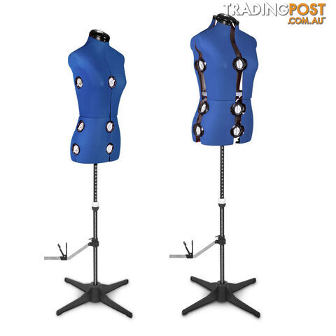 Size 8 - 14 Adjustable Dressmaking Female Mannequin Fashion Cloth Display Blue