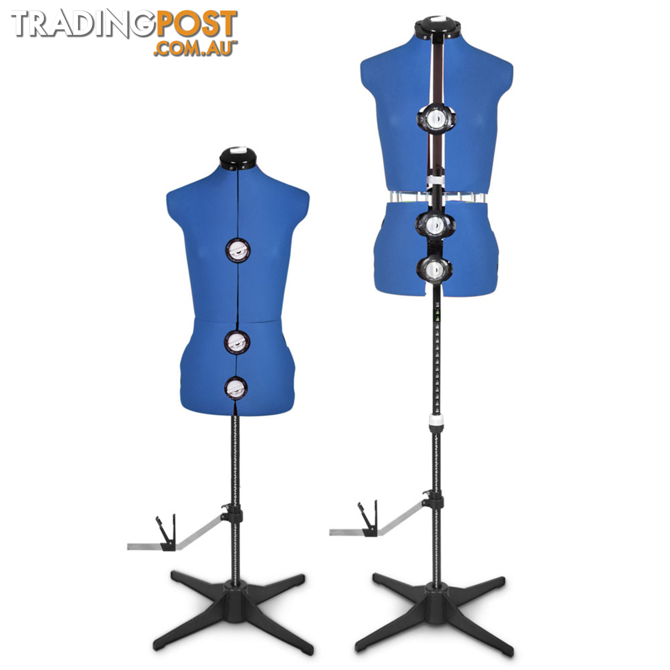 Size 8 - 14 Adjustable Dressmaking Female Mannequin Fashion Cloth Display Blue