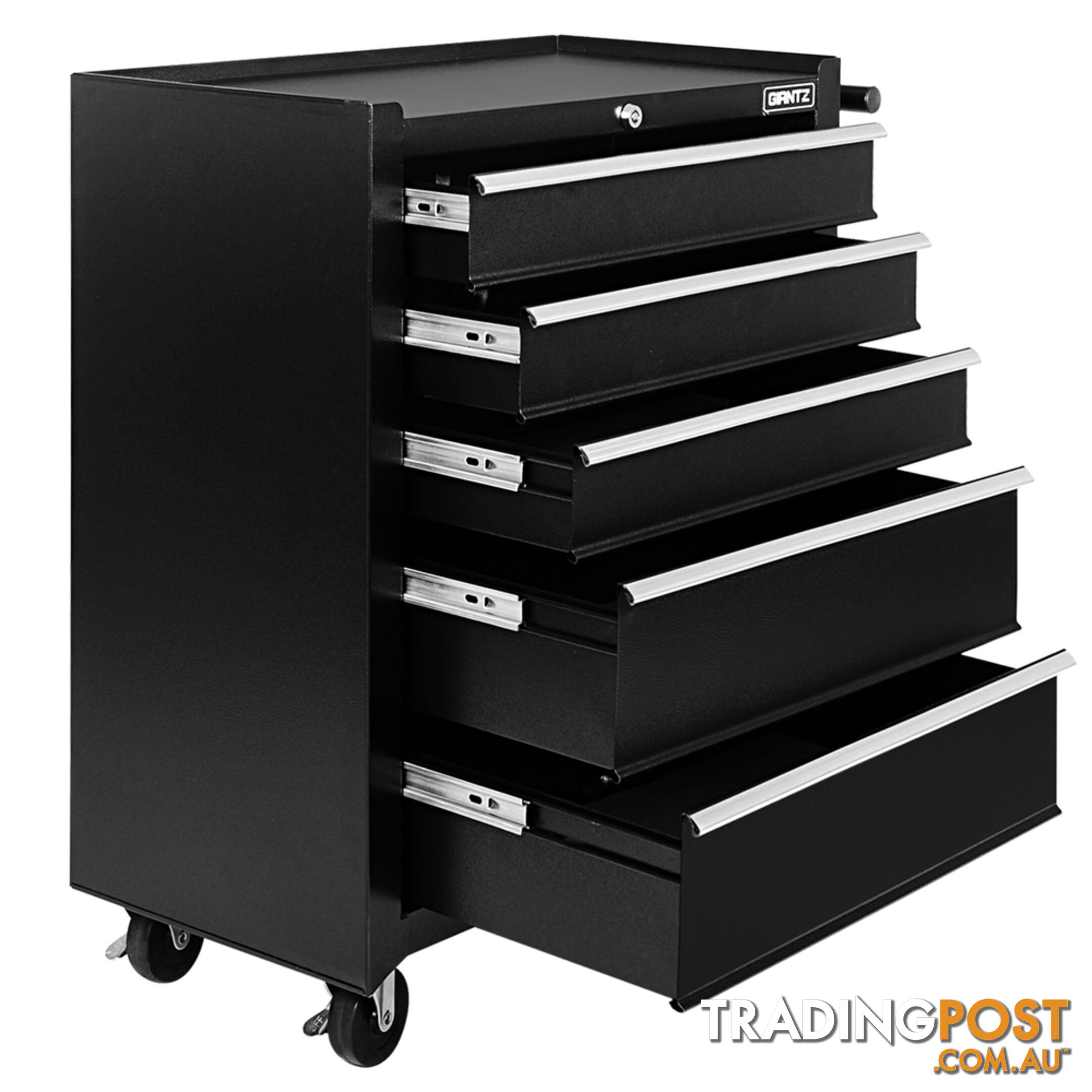 5 Drawers Toolbox Chest Cabinet Tool Box Roller Trolley Black