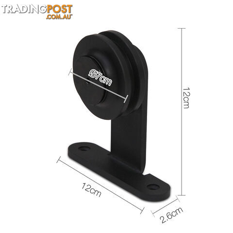 Sliding Barn Door Hardware Track Set Interior Closet Powder Coat Steel 2M Black - photo 2 of 8