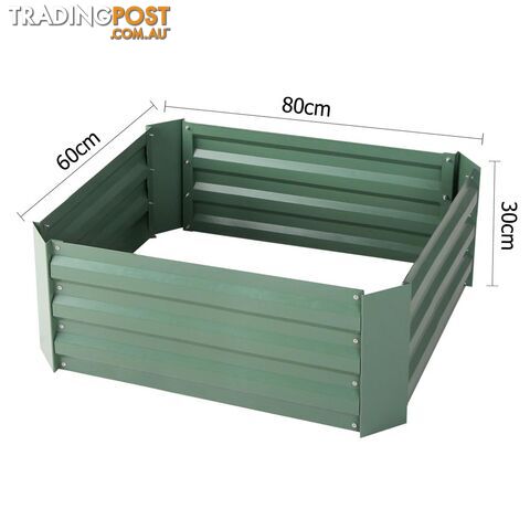 Galvanised Raised Garden Bed 80 x 60cm Green