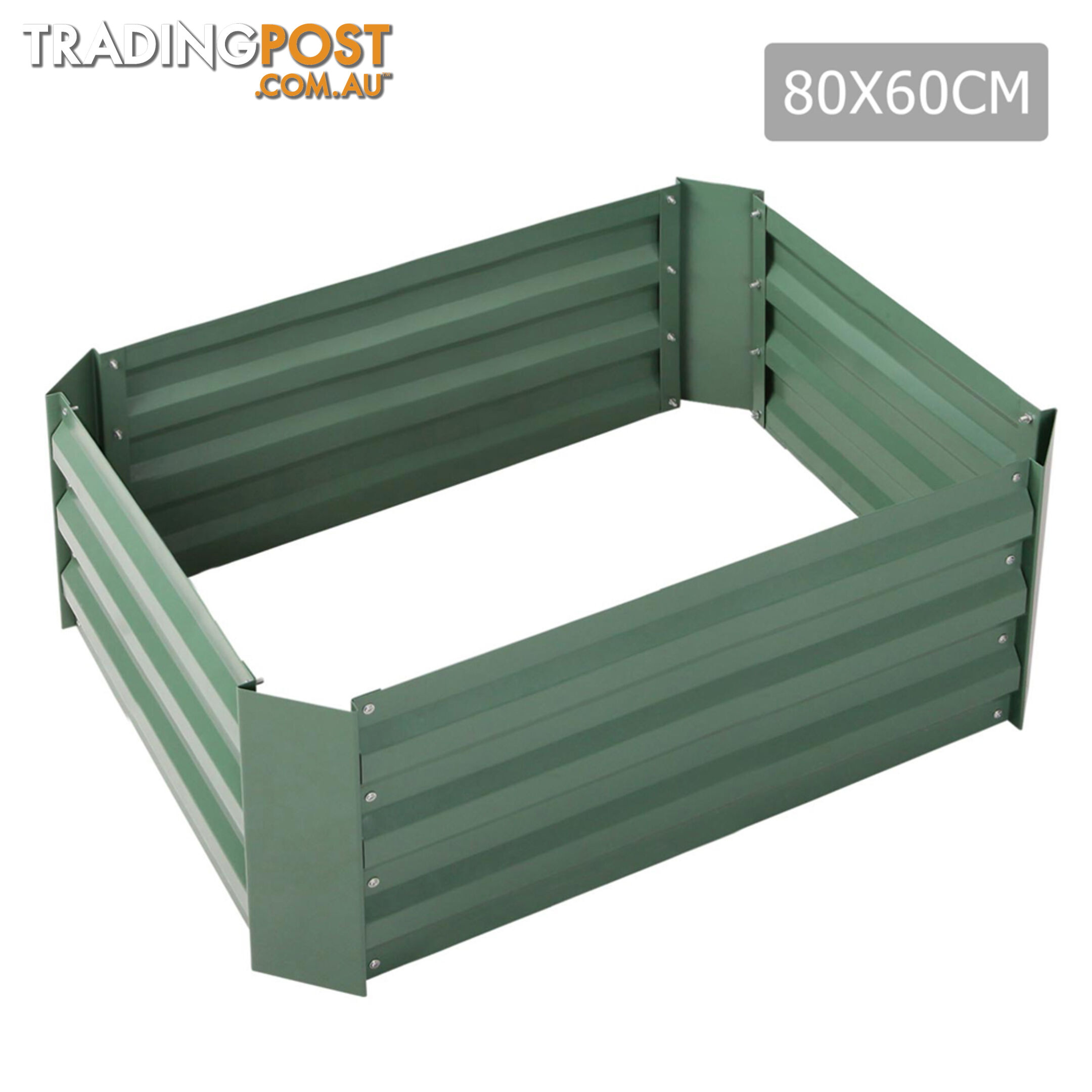 Galvanised Raised Garden Bed 80 x 60cm Green