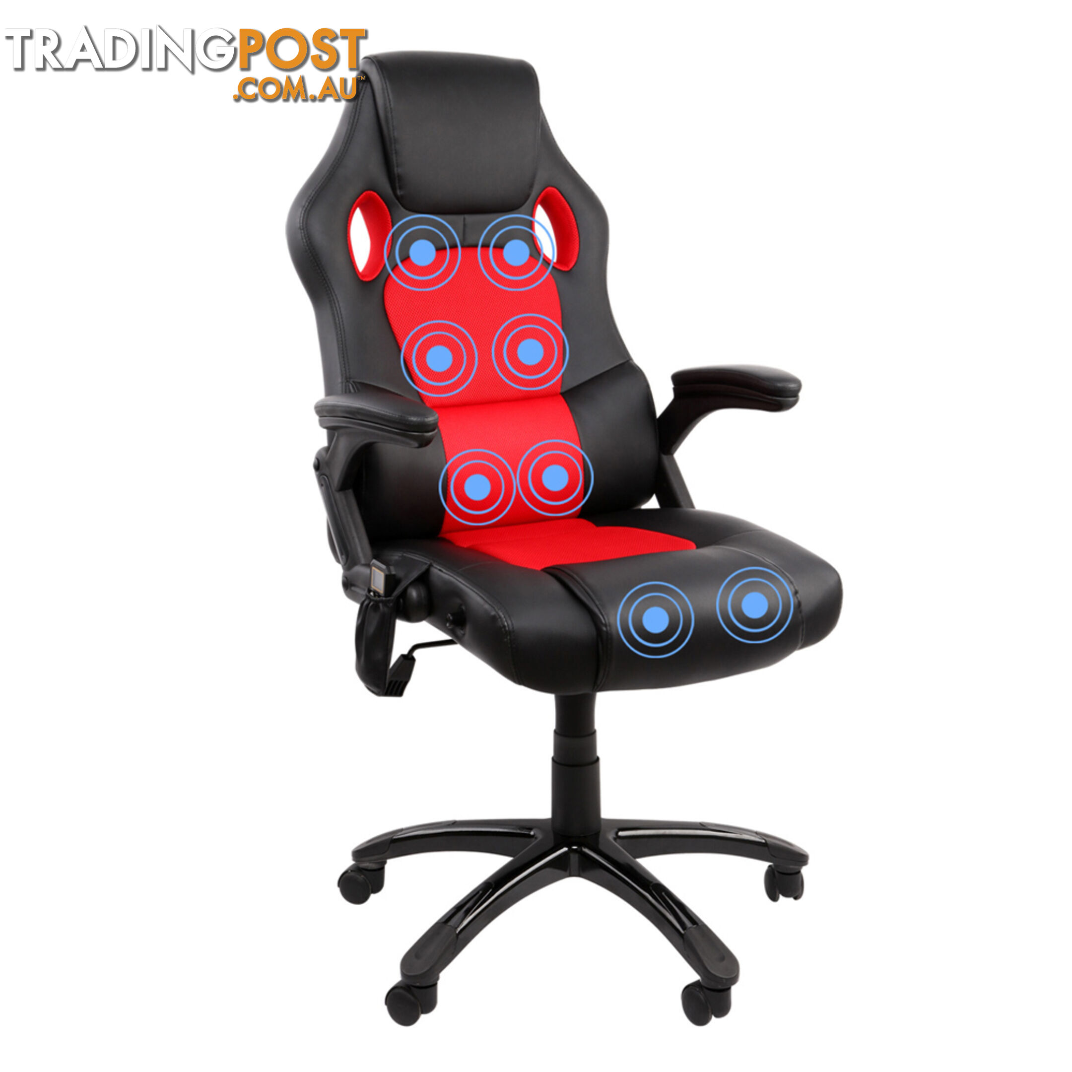 PU Leather Office Ergonomic Computer Chair 8 Point Massage Recliner Heated