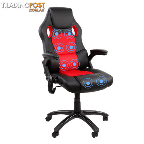 PU Leather Office Ergonomic Computer Chair 8 Point Massage Recliner Heated