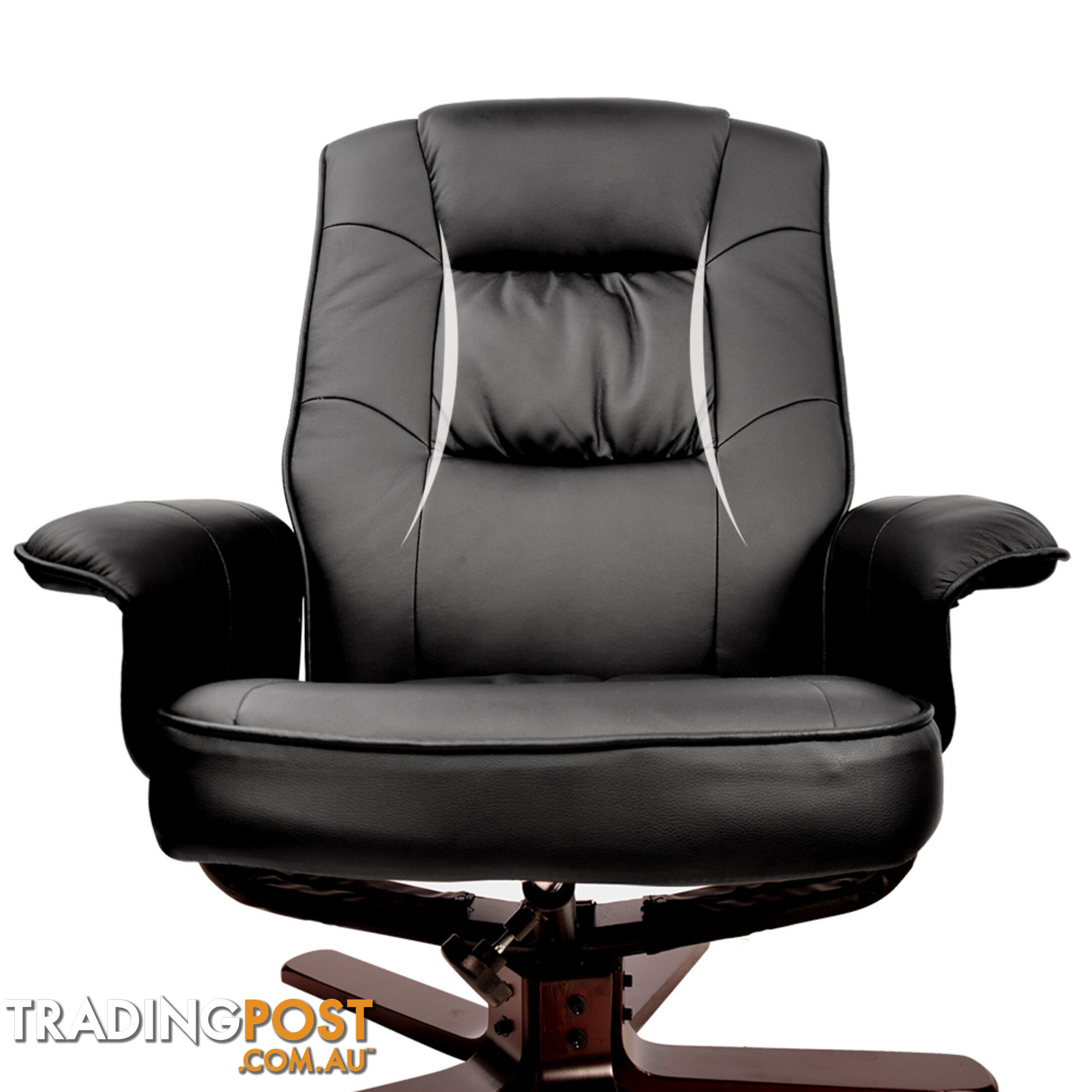 PU Leather Recliner Ottoman Chair Office Lounge Couch Armchair Black