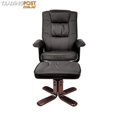 PU Leather Recliner Ottoman Chair Office Lounge Couch Armchair Black