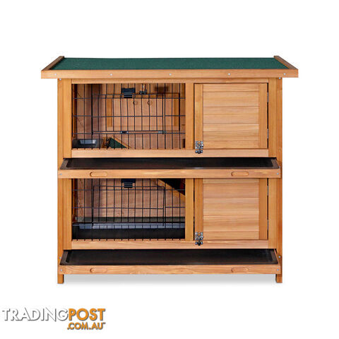 Double Storey Rabbit Hutch with Foldable Ramp