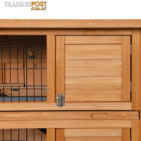 Double Storey Rabbit Hutch with Foldable Ramp