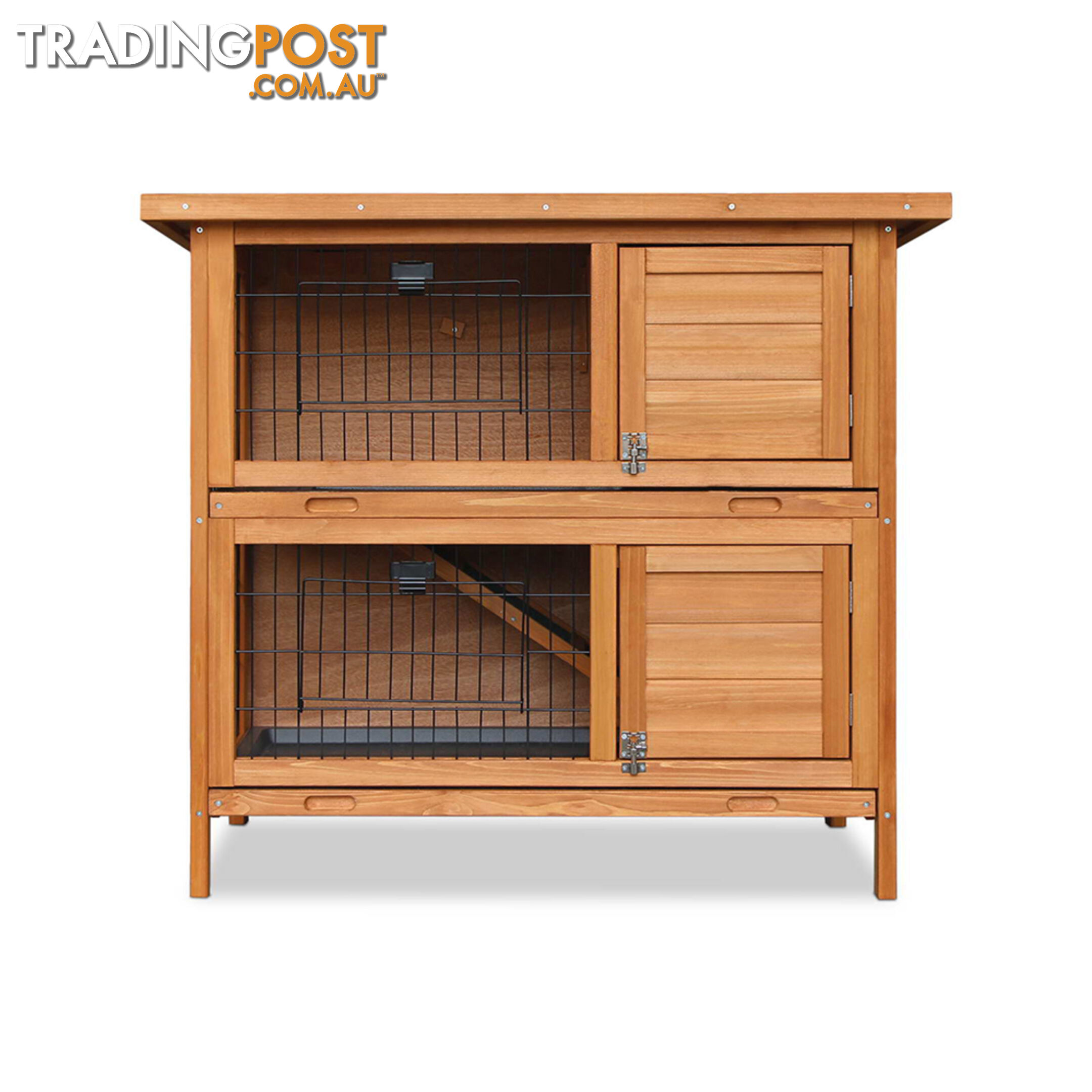 Double Storey Rabbit Hutch with Foldable Ramp