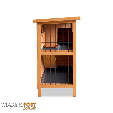 Double Storey Rabbit Hutch with Foldable Ramp