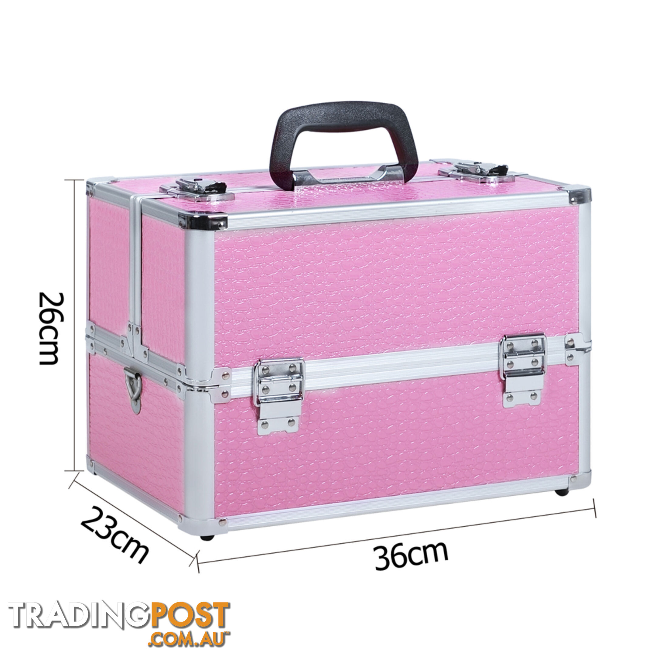 Pink Aluminum Frames Professional Beauty Cosmetic Case Make up Jewellry Box