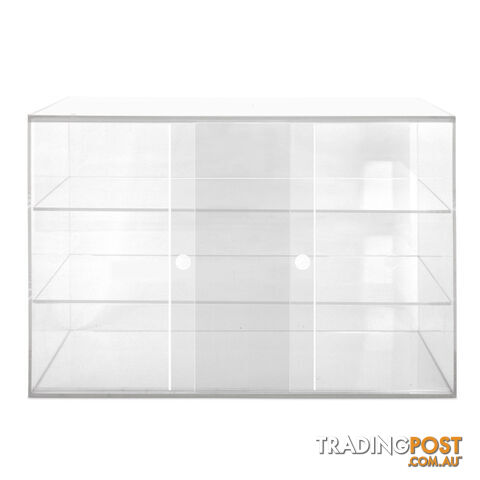 3 Tier Clear Acrylic Display Cabinet with Sliding Door