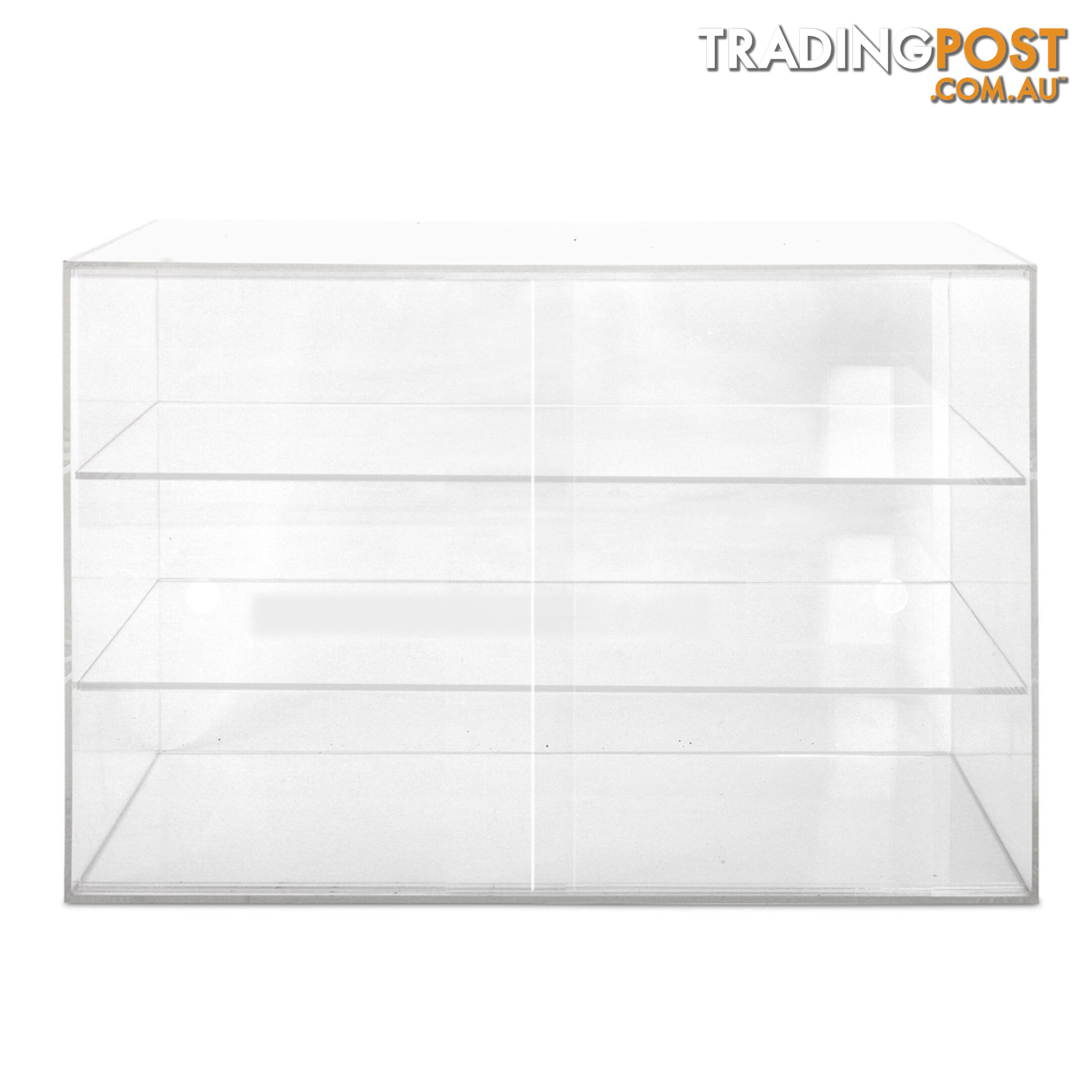 3 Tier Clear Acrylic Display Cabinet with Sliding Door