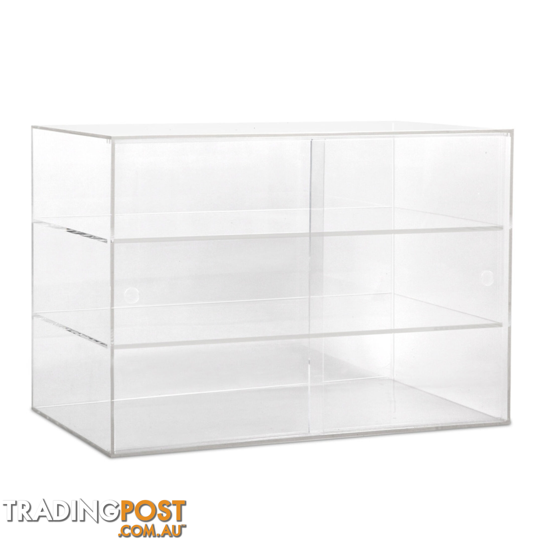 3 Tier Clear Acrylic Display Cabinet with Sliding Door