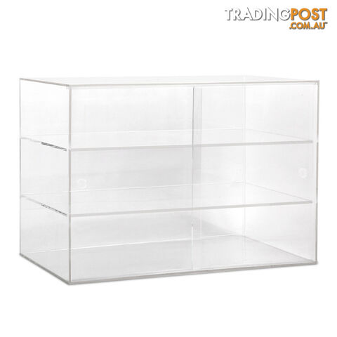 3 Tier Clear Acrylic Display Cabinet with Sliding Door