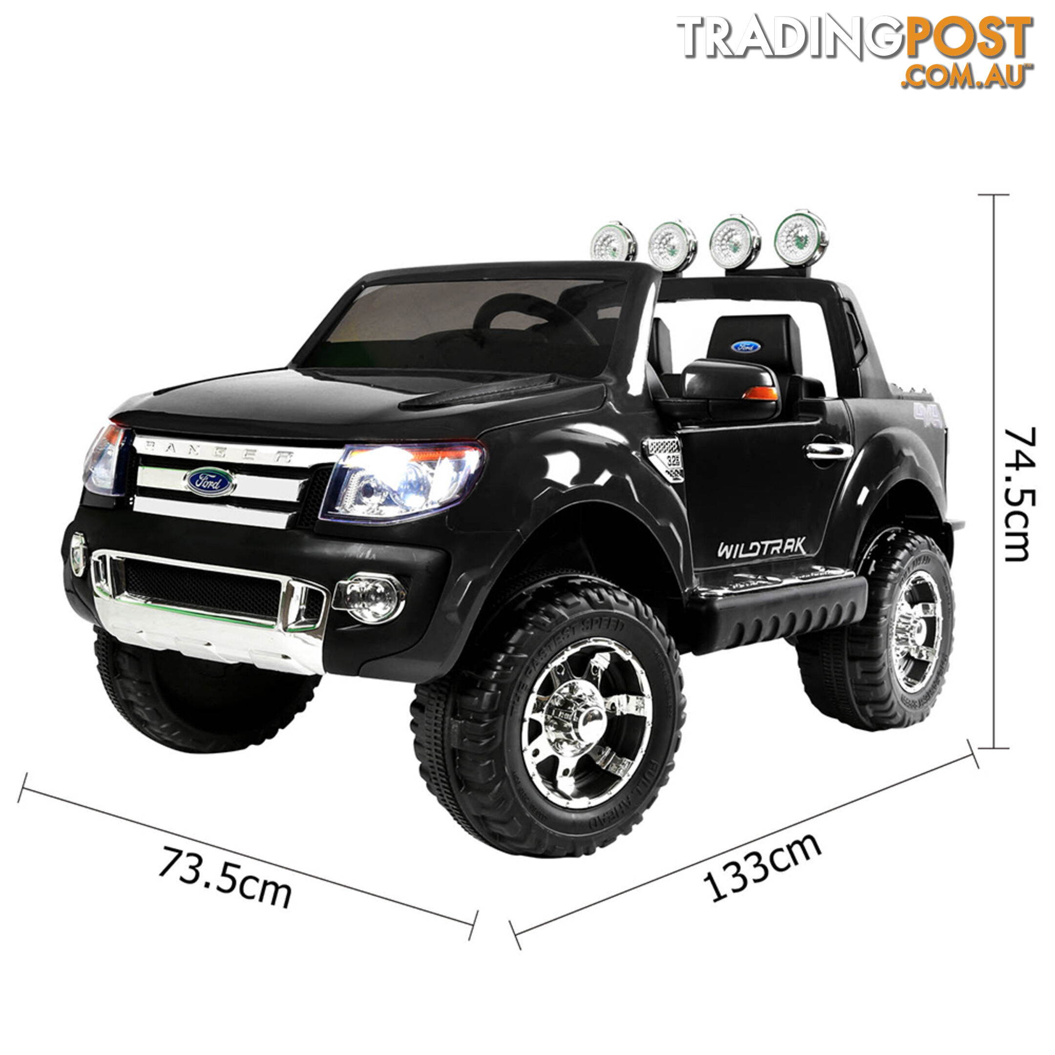 Ford Ranger Kids Ride On Car Licensed Remote Control Children Toy Truck Black